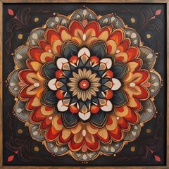 Vibrant Floral Mandala in Warm Tones