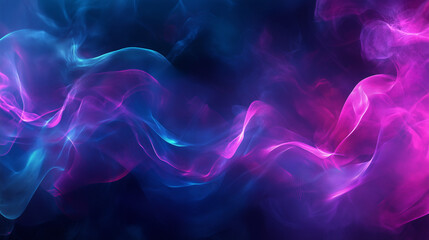 Fototapeta premium A captivating blend of blue and pink swirls flows gracefully across a dark backdrop, creating an ethereal and dreamy atmosphere ideal for artistic inspiration, background