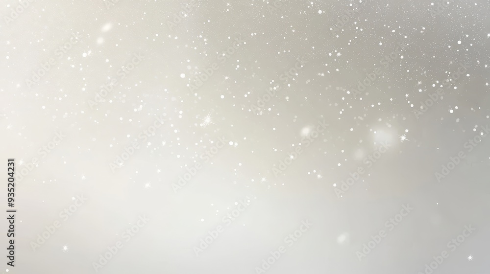 Poster a soft, blurred background with floating particles resembling snow or glitter.