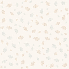 Seamless pattern of pastel floral designs on a cream background.