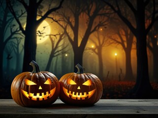 Obraz premium halloween pumpkin on a grave