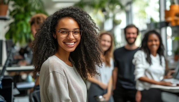 Diverse hiring practices in action, promoting workplace inclusivity with varied team members and supportive atmosphere