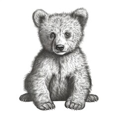 Fototapeta premium Detailed Illustration of a Cute Bear Cub for Animal and Wildlife Art