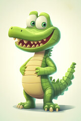 Fototapeta premium Cute alligator cartoon character.