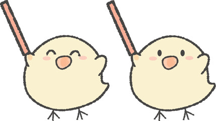 指示棒を持つ可愛いひよこ © nunini