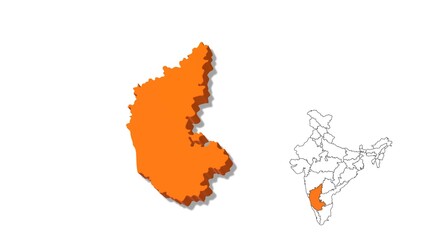 India Map Showing karnataka State in Detail