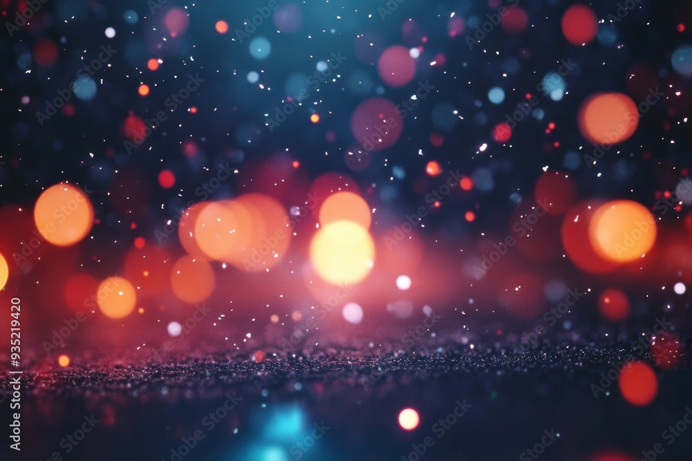 Poster 3d artistic representation of holiday bokeh effects accompanied by persistent snowfall animation bac