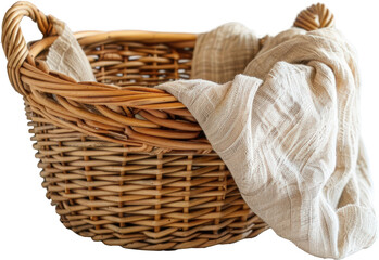 Obraz premium Wicker basket with fabric