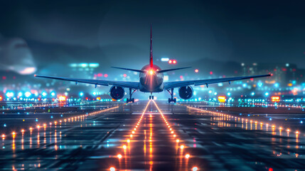 Fototapeta premium a plane is about to take off
