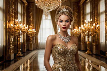Fictional Woman in Luxurious Setting - Elegant Fantasy Art