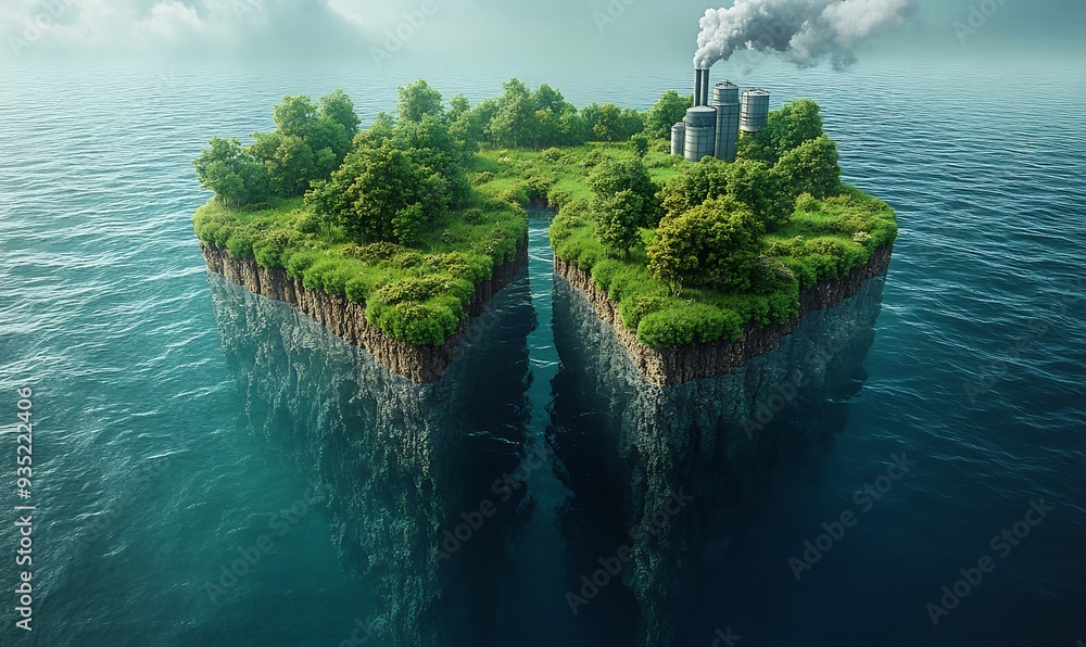 Poster infographic showing the difference in carbon footprints between industrialized and developing countr