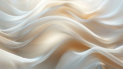 Obraz premium Soft, neutral-toned abstract waves with ample space for text