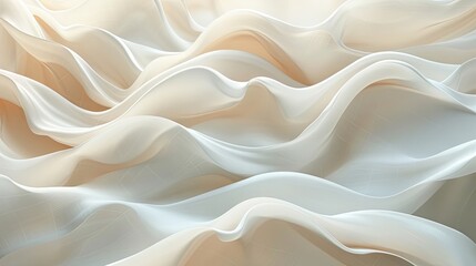 Fototapeta premium Soft, neutral-toned abstract waves with ample space for text