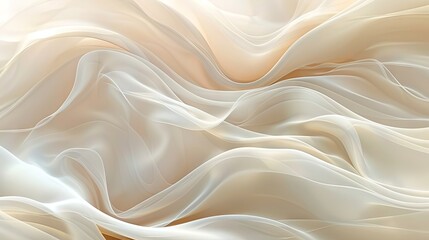Obraz premium Soft, neutral-toned abstract waves with ample space for text