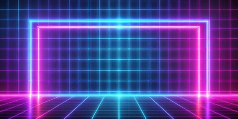 Minimalist disco neon background with intersecting horizontal and vertical lines, disco, neon, background, minimalist, lines