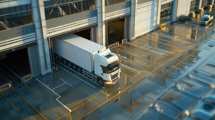 Truck driving on highway with beautiful scenery, Logistics delivery scene