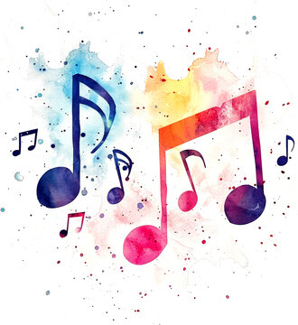 Colorful music notes