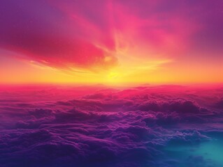 Breathtaking Sunset Scene in Cloudy Sky