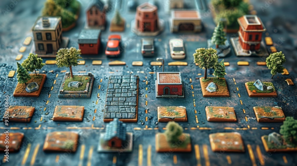 Poster depict a collection of road symbols representing different types of