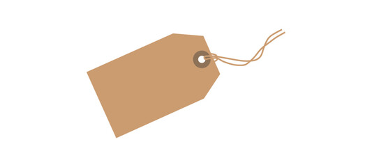 Tag Craft paper tag with twine isolated on white background. GET EXTRA 20 OFF percent text on a brown tag on a white paper background. Vector 