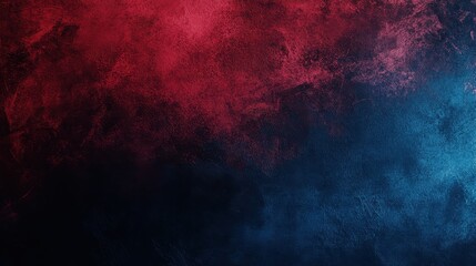Obraz premium A textured abstract background blending red and blue hues with a dark undertone.