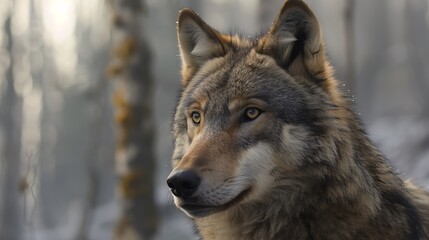 Fototapeta premium Grey canino vertebrate canis lupus wolf fur carnivores animal predator