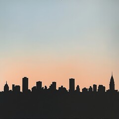 Fototapeta premium Urban Silhouette: Twilight's Embrace