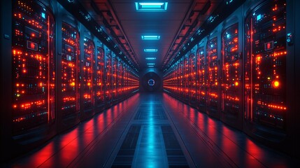 Electrical substation room in petrochemical plant, Servers room in gas and oil refinery industrial
