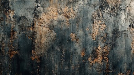 Obraz premium Textured Abstract Wall Showing Aging and Weathered Surface with Black, Brown, and Gray Hues