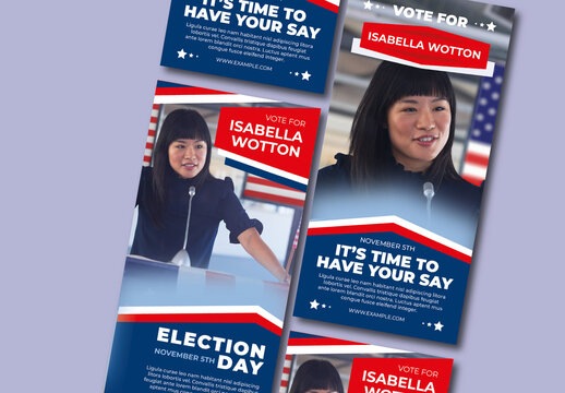 Light Blue US Election Candidate Flyer