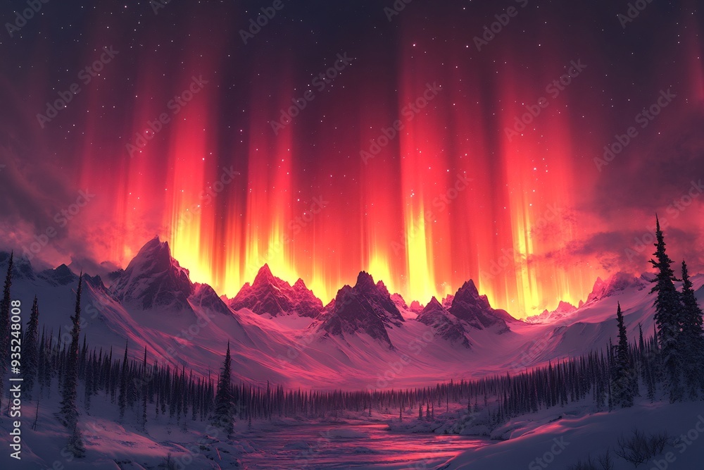 Poster aurora borealis of unseen frequencies aurora borealis made of light in frequencies beyond human visi