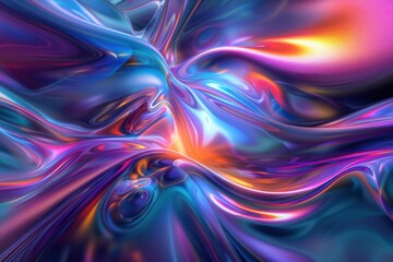 Naklejka premium Vivid Abstract Fractal Design, captivating digital artwork ideal for art projects, cards, business materials, and posters, showcasing intricate patterns and vibrant colors.