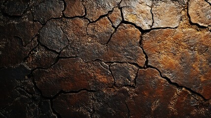 Fototapeta premium Cracked Earth Texture in a Desert Landscape Showing the Effects of Drought and Heat