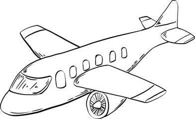 sketch airplane transport vacation holiday