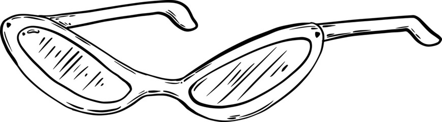 sketch woman sun glasses summer for beach