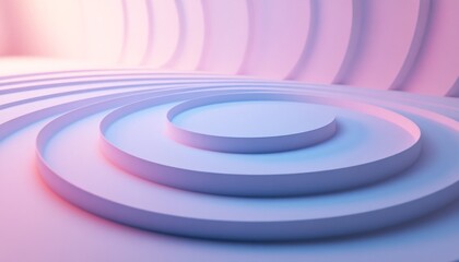 Abstract 3D Rendering of Concentric Circles with Gradient Lighting.