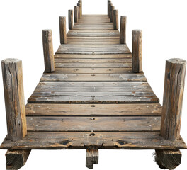 Obraz premium Wooden bridge on transparent background. PNG