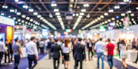 Blurred background of a crowded public event exhibition hall, event, exhibition, blurred, background, public, hall