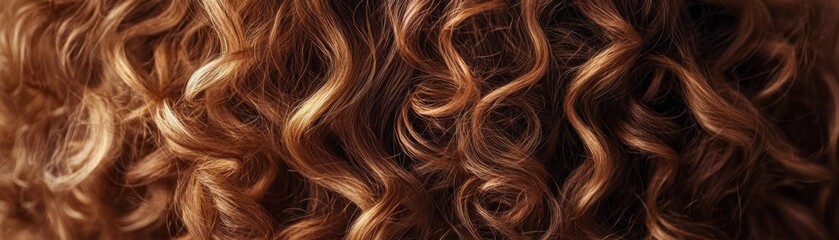 Naklejka premium Close-up of curly hair, natural and voluminous