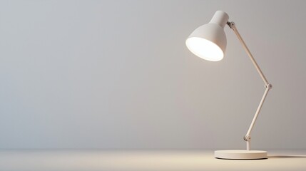 Desk lamp, with adjustable arm, on light gray background, 3D illustration