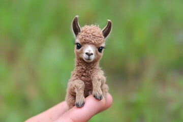 The smallest baby animal in the world and, sitting on someone's finger, is undoubtedly cute and adorable. The photo is very realistic and accurately reflects the fine features of the miniature animal.