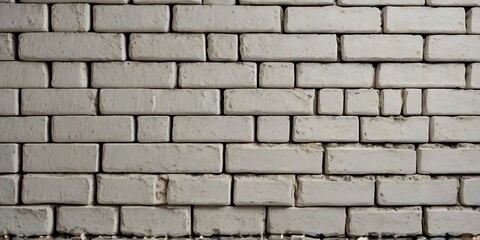 Obraz premium White empty wall, made of little white bricks in an order, abstract background wallpaper
