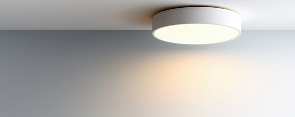 Ceiling lamp, recessed lighting, isolated on plain white ceiling, 3D illustration