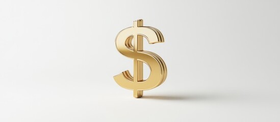 Fototapeta premium Golden Dollar Sign on White Background