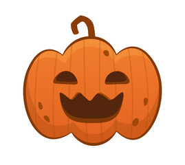 Halloween pumpkin with happy face.