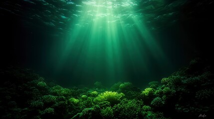 Fototapeta premium A Dreamy Underwater Realm Where Coral Reefs Hum With Soft, Ambient Tones