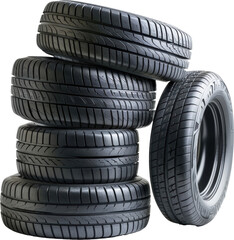 Stack of new tires