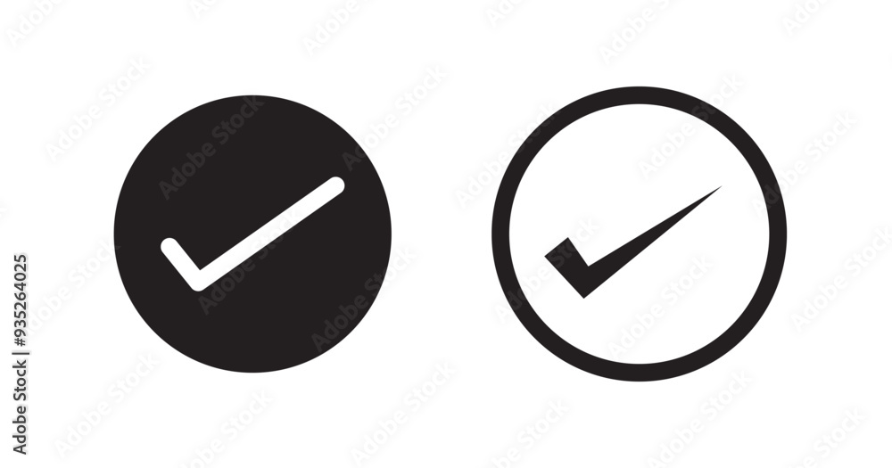 Aufkleber check icon set. checkmark vector symbol assortment for verification