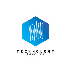 Abstract technology symbol sign. Technology digital logo. Molecule logo design template.