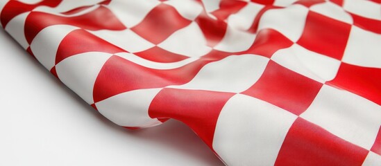Checkered Fabric Background in Red and White